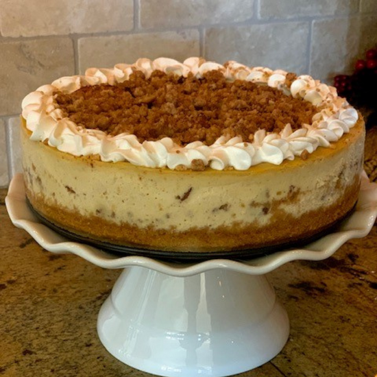 Bourbon Peach Streusel Cheesecake